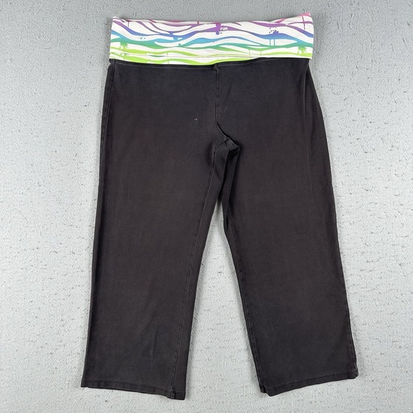 Y2K Victorias Secret Fold Over Capri Leggings Medium Multicolor Paint Splatter - Picture 1 of 16